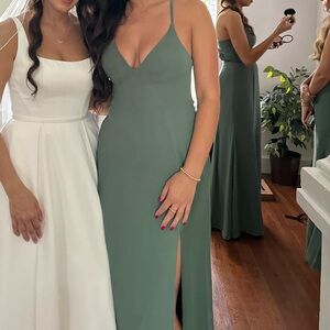 Azazie sage green dress